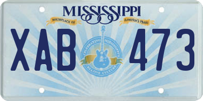 MS license plate XAB473