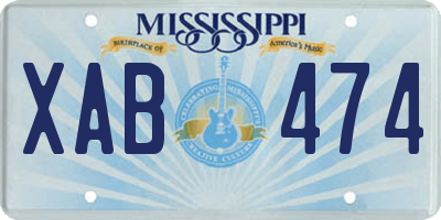 MS license plate XAB474