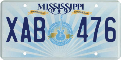MS license plate XAB476