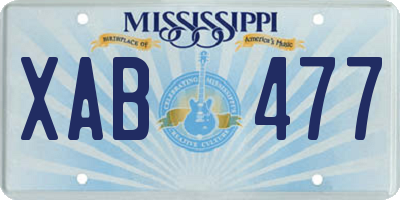 MS license plate XAB477