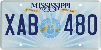 MS license plate XAB480