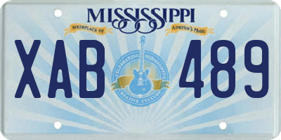 MS license plate XAB489