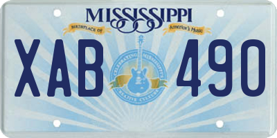 MS license plate XAB490