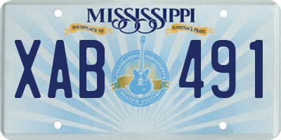 MS license plate XAB491