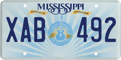 MS license plate XAB492