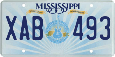 MS license plate XAB493