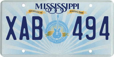 MS license plate XAB494