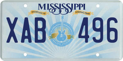 MS license plate XAB496