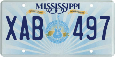 MS license plate XAB497