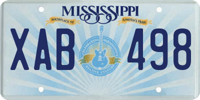 MS license plate XAB498