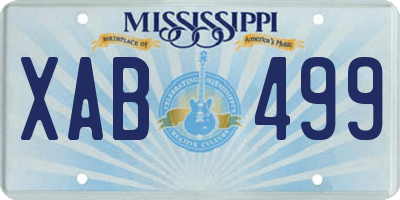 MS license plate XAB499