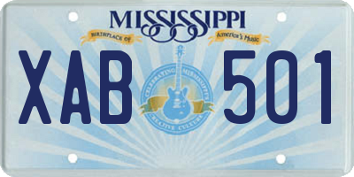 MS license plate XAB501