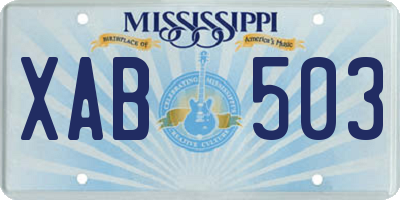 MS license plate XAB503