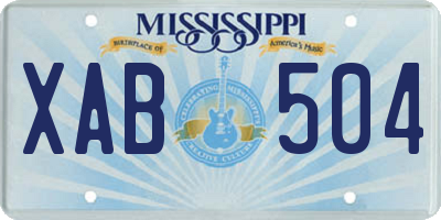 MS license plate XAB504
