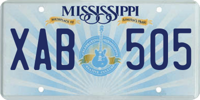 MS license plate XAB505