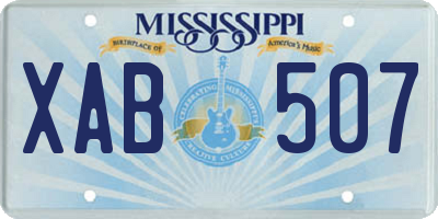 MS license plate XAB507