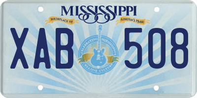 MS license plate XAB508