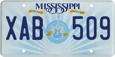 MS license plate XAB509