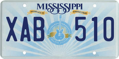MS license plate XAB510