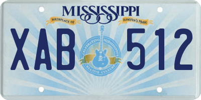 MS license plate XAB512