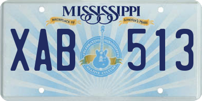 MS license plate XAB513