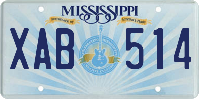 MS license plate XAB514