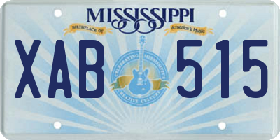 MS license plate XAB515