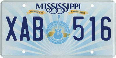 MS license plate XAB516