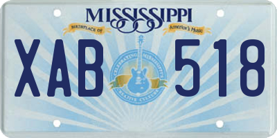 MS license plate XAB518