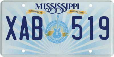 MS license plate XAB519