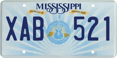 MS license plate XAB521