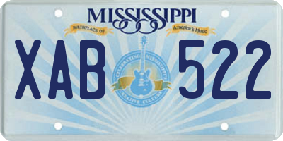MS license plate XAB522