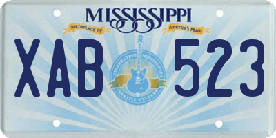 MS license plate XAB523
