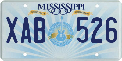 MS license plate XAB526