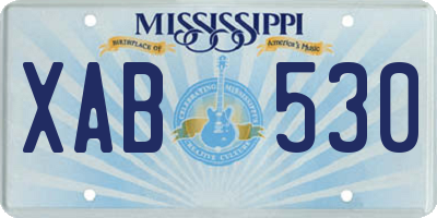MS license plate XAB530