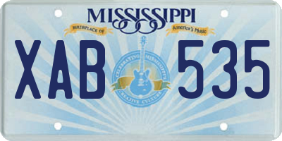 MS license plate XAB535