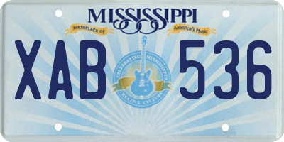 MS license plate XAB536