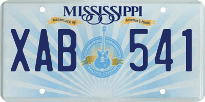 MS license plate XAB541
