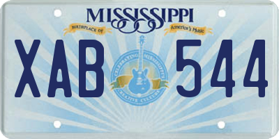 MS license plate XAB544