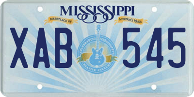 MS license plate XAB545