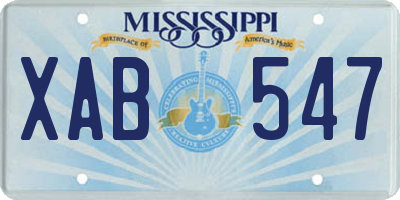 MS license plate XAB547