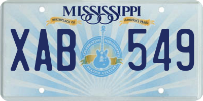MS license plate XAB549
