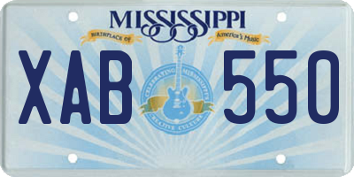 MS license plate XAB550