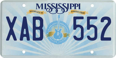 MS license plate XAB552