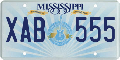 MS license plate XAB555