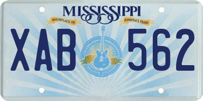 MS license plate XAB562