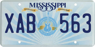 MS license plate XAB563