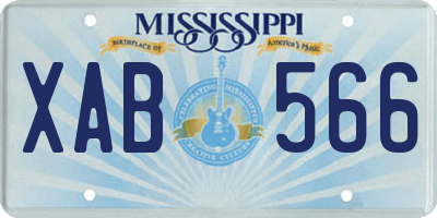 MS license plate XAB566