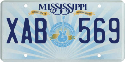 MS license plate XAB569