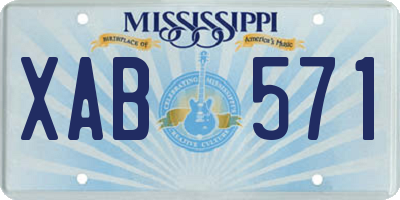 MS license plate XAB571
